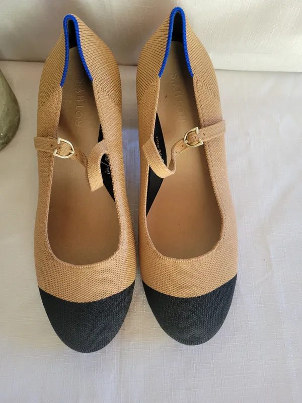 Rothy's Wome's Mary Jane Block Heel Pumps Camel Tan Size 9.5 - Image 2