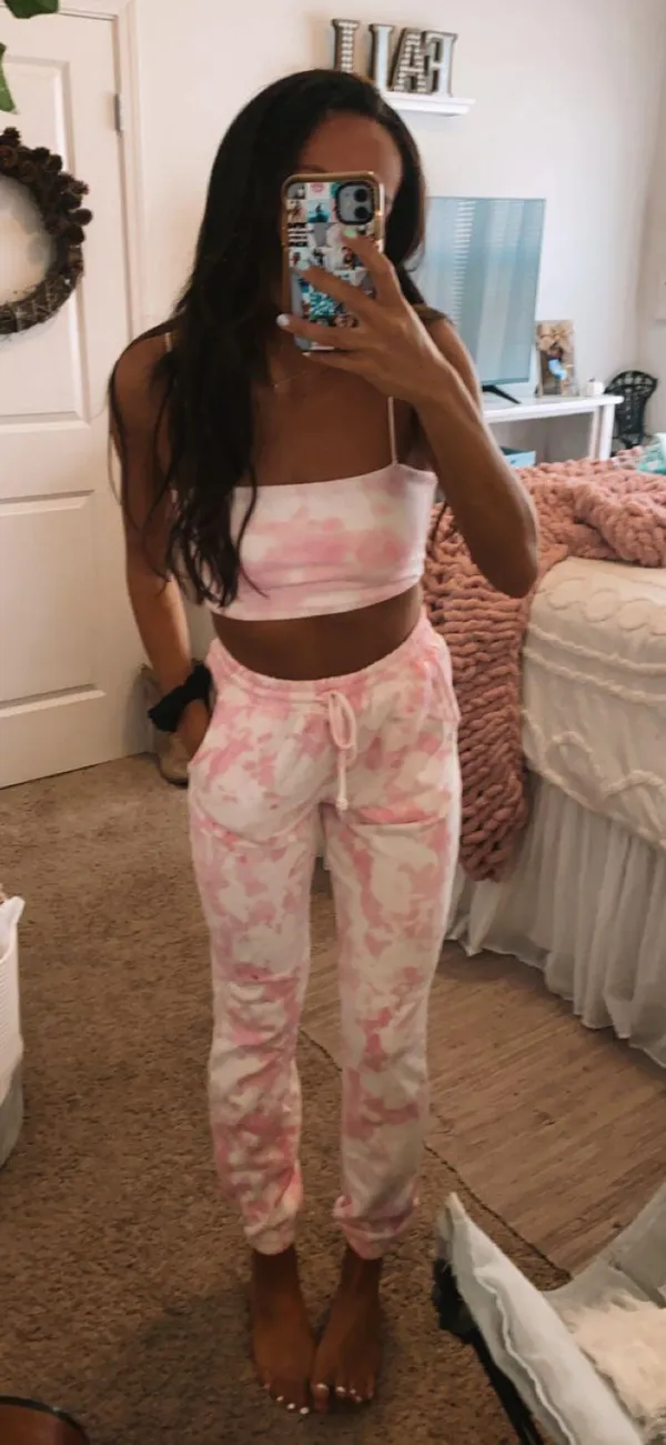 Tie Dye Sweatpants Pink Size M - Image 3