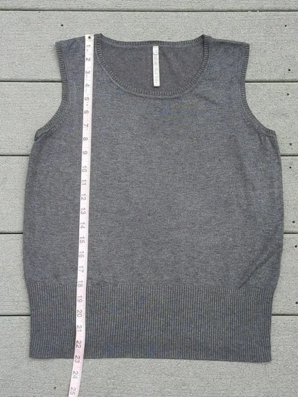Leo & Nicole Sleeveless Sweater | Gray Sweater Vest | Gray Sweater Tank - Image 8