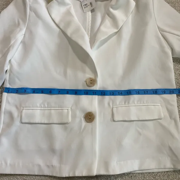 Lush Clothing Cream Blazer with Wooden Buttons size M - Image 9
