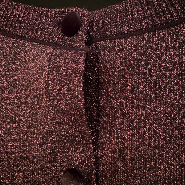 Zara Metallic Knit Cardigan Women's Medium Purple‎ Party Cropped Holiday Glam - Image 5