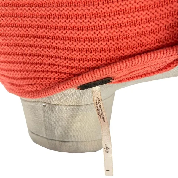 Free People La Brea Sweater V-Neck Ribbed Cuffed‎ Sleeve Coral Orange Size Large - Image 12