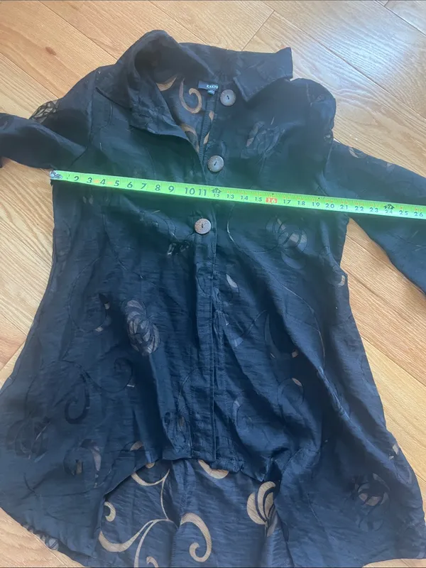 Kaktus Floral Sheer Button-Front Women's Coat sheer cutouts avant garde - Image 6
