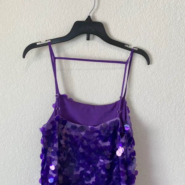 Topshop Sequin Disc Mini Dress in Purple Size 2 NWT - Image 7