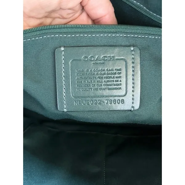 Coach Gallery Tote‎ Crossgrain Leather Shoulder Bag Purse 79608 Dark Teal - Image 6