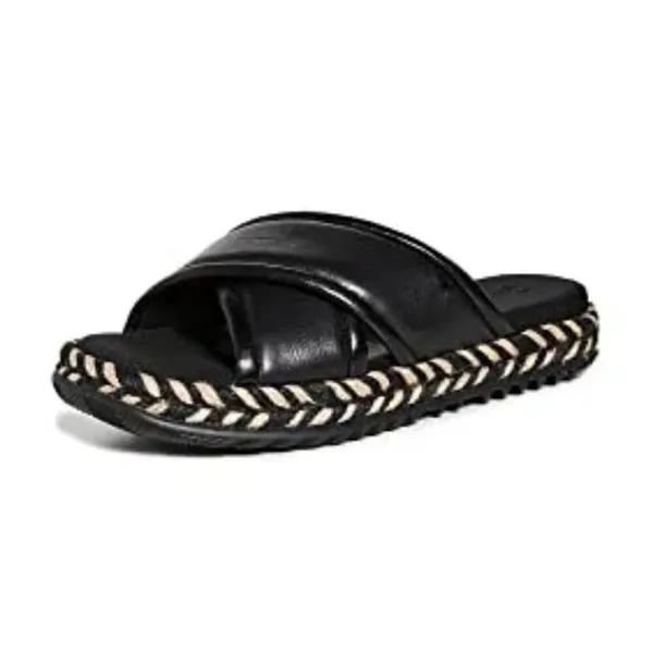 Tory Burch Leather CRISSCROSS ESPADRILLE SLIDE - Image 2