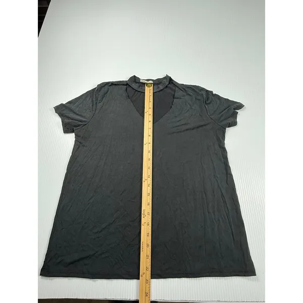 Hummingbird Cut Out Neck T-Shirt Casual‎ Top Comfy Tee Black Size S - Image 5