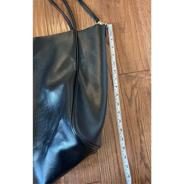 Black oversized tote bag with shoulder strap 15x14 - Image 3