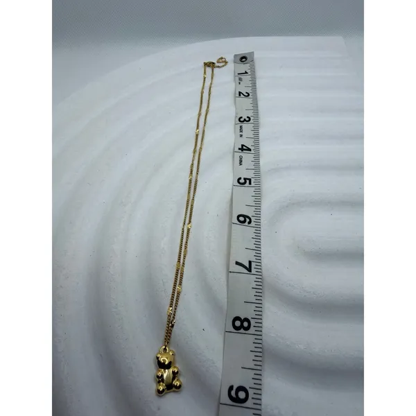 Gold‎ Teddy Bear Pendant Necklace – 14K Plated Stainless Steel Chain - Image 6