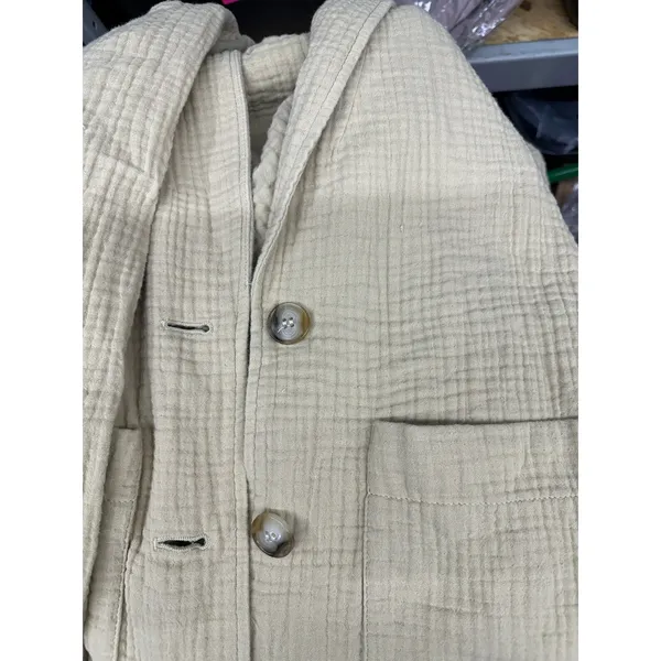 Madewell Blazer Women Small‎ Lightspun Dorset Gauze Slouchy Oversized Khaki - Image 9