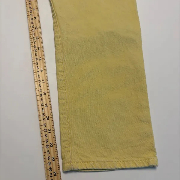 Levi's 501 Original Fit Jeans Womens 29 Yellow Straight Leg Button Fly Denim - Image 6