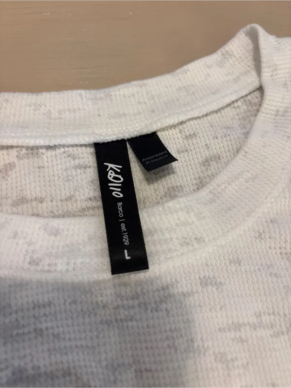 Kello White Heather Long Sleeve Crew Tee Size L - Image 2