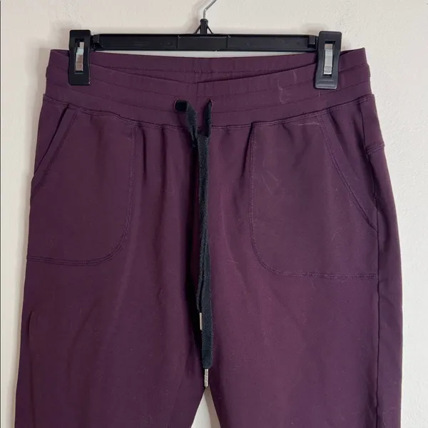 ZYIA Active Unwind Drawstring Tapered Joggers with pockets in Plum, size S - Image 4