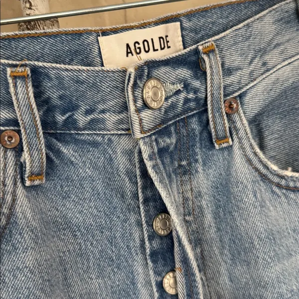 AGOLDE jeans 90’s pinch waist organic cotton distressed button fly - Image 3