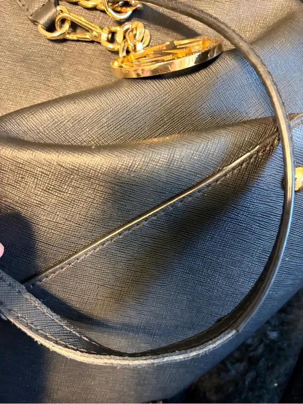 Michael Kors Black Tote with Gold Logo Charm - Image 8