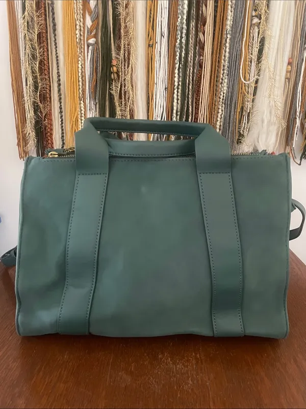 Universal Threads Dark Green suede tote Bag -like new with handles and strap - Image 2