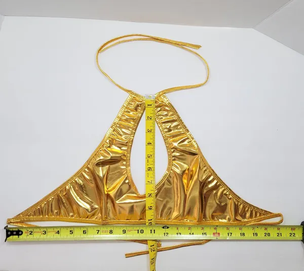Super Sexy Metallic Gold Halter Style Top / Bra NWOT - Image 5