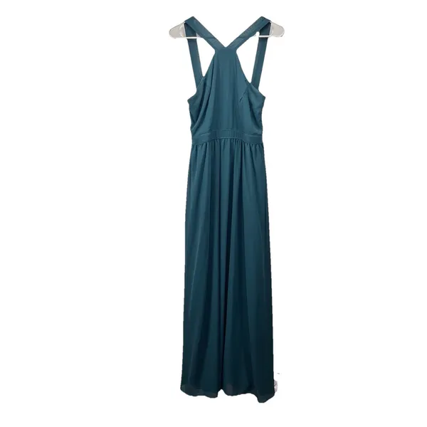 Lulus Air of Romance Forest Green Halter Gown Maxi‎ Dress Size LARGE - Image 5