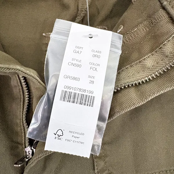 J.Crew Womens Olive Green‎ Wide Leg Utility Patch Pocket Chino Pants Size 28 NWT - Image 8