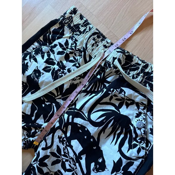 MAEVE Anthropologie Tenley‎ twill track pants black white jungle cat panther XS - Image 7