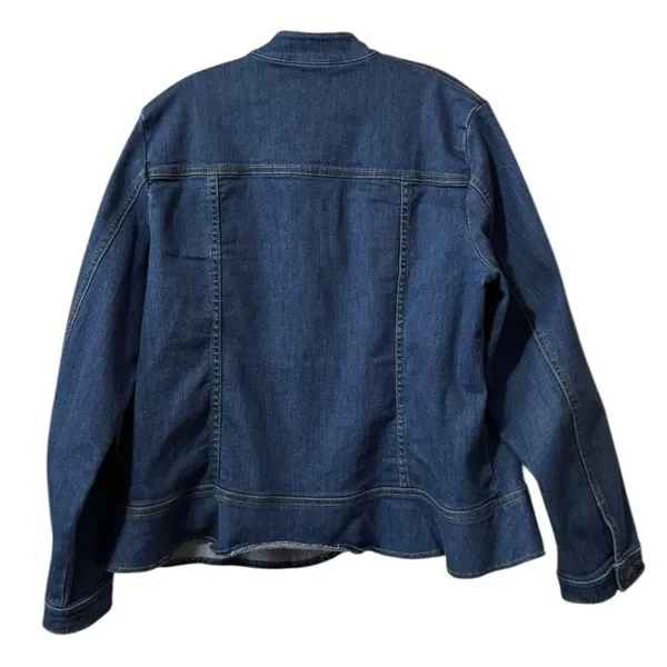 Coldwater Creek Women Large Blue Denim Button‎ Jean Jacket Y2K Business Casual - Image 2