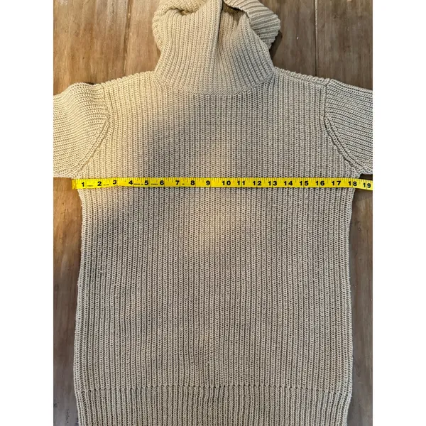 Abercrombie & Fitch Women’s Turtleneck Sweater XS Beige Ribbed Knit Cotton Blend - Image 7