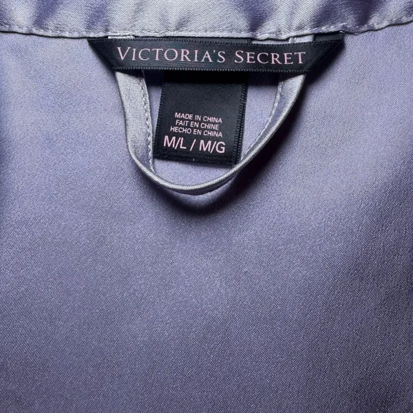 Victoria's Secret Satin Lace Robe Angel‎ Wings Gray Kimono M/L - Image 3