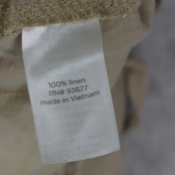 JCP 100%‎ Linen Shorts Women Small Tan Elastic Drawstring Waist Coastal Summer - Image 6