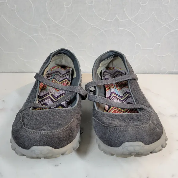 Skechers Womens Mary Jane Shoes 8 Gray Comfort Non-Slip Sneakers Memory Foam - Image 10