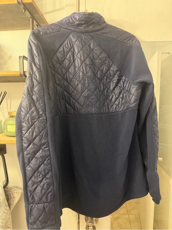 Athleta Navy Quarter-Zip Lightweight Fleece Shirt Jacket - Image 4