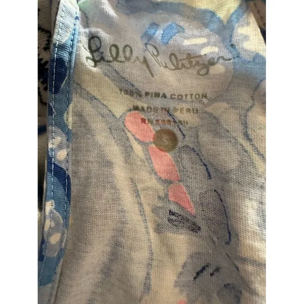 Lilly Pulitzer Tassel Shift Dress S Blue Floral Resort Coastal Beach Tropical - Image 6