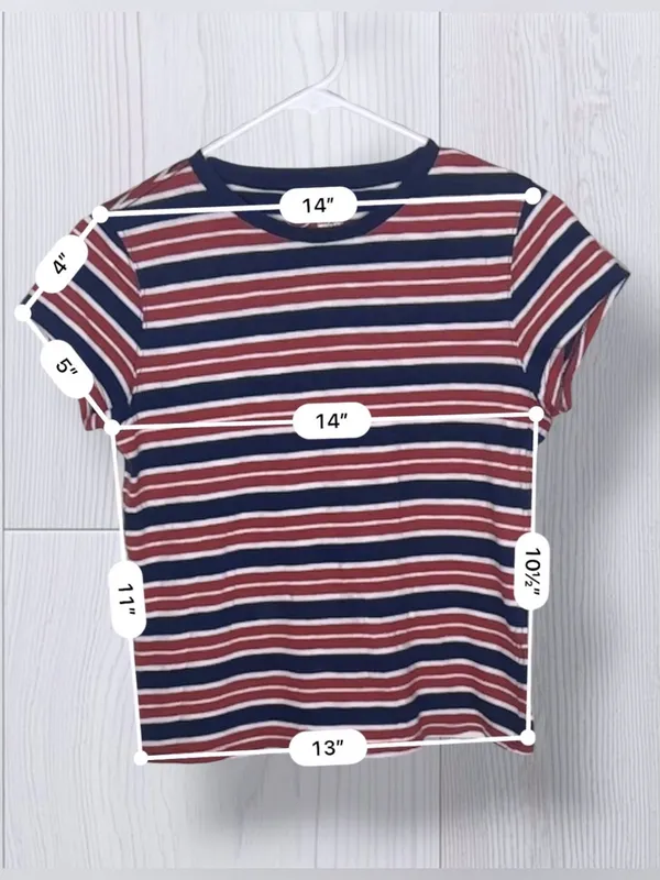 AERIE Classic Striped Short Sleeve Baby Tee | Red Navy & White - Image 6