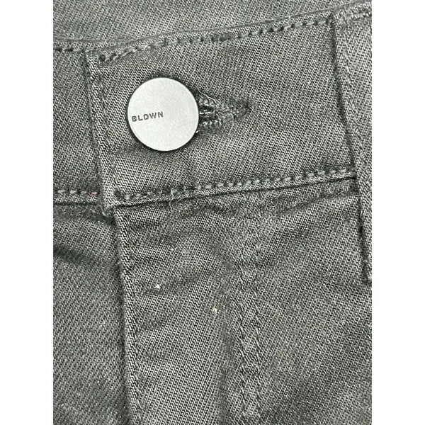 BLDWN Jeans Women 28 Black Vintage Straight Raw Hem Denim 24DU221008 - Image 2