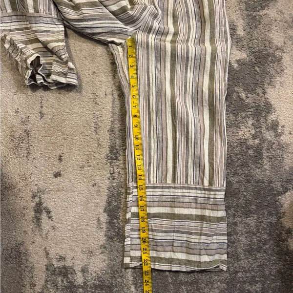 Altar'd State Olive and Cream Striped Jumpsuit with pockets - Image 9