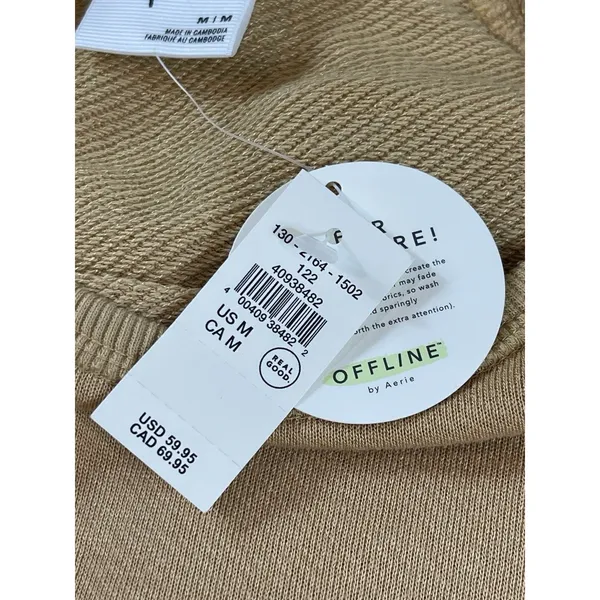OFFLINE By Aerie Sweatshirt M Tan Cream Ombre Graphic Pullover Athleisure NWT - Image 6