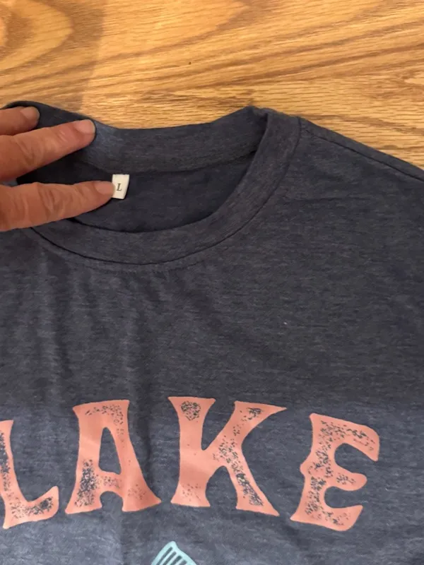 Lake Mode Long Sleeve Graphic T-Shirt Blue Heather Size L - Image 2