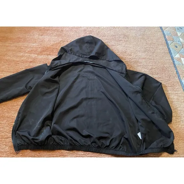 Brandy Melville Black Full Zip Hooded Windbreaker California Malibu Unisex - Image 5
