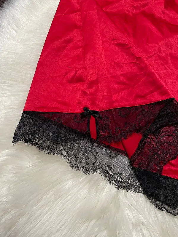 Victoria's Secret Cami Top Red w/ Black Lace - Image 6