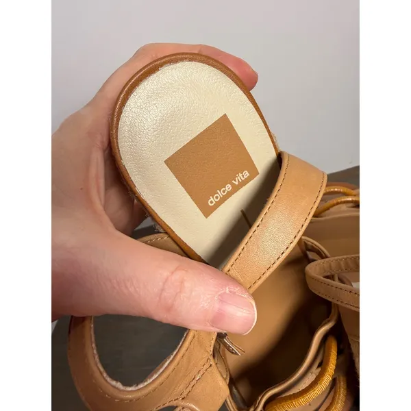 Dolce Vita Maze Espadrille Wedge Sandals Tan‎ Luggage Leather Size 9 Boho - Image 11