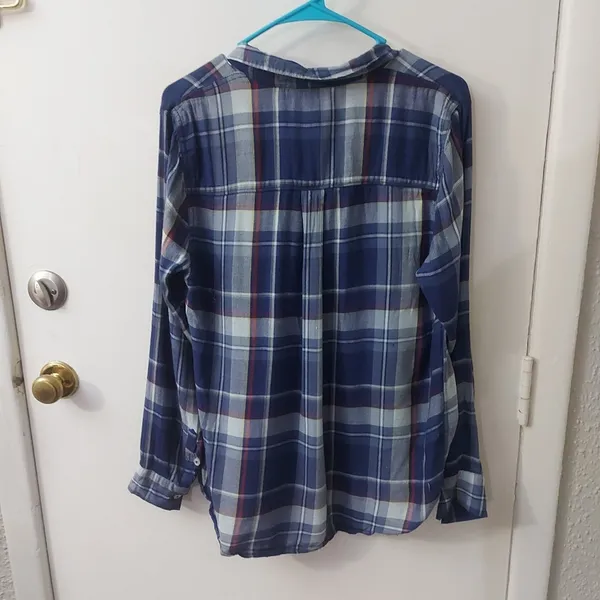 Jessica Simpson Plaid Button-down Shirt L Cabincore Cowgirl Western Coverup - Image 4