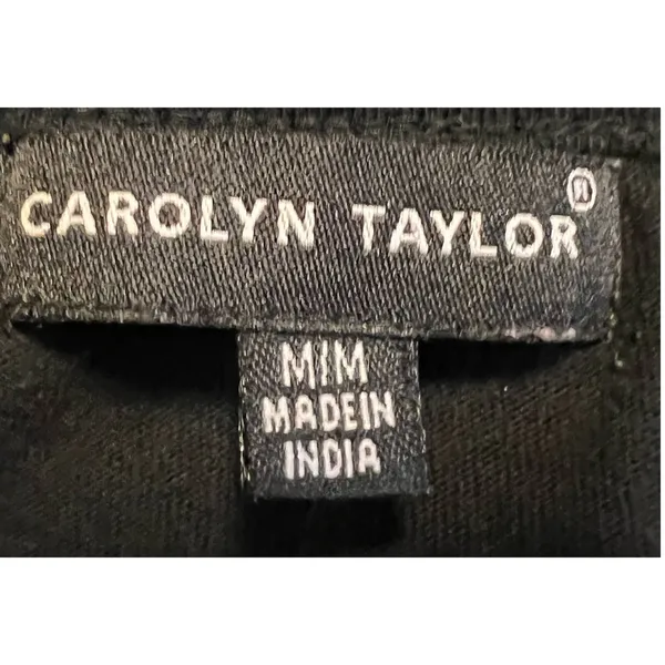 Carolyn Taylor Women's Black Santa Claus Silver Belt with Gold Star Shirt Size M - Image 3
