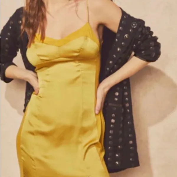 💛FREE PEOPLE City Cool Midi Slip Dress, Boho Chic Yellow Gold Boho Chic SMALL - Image 6