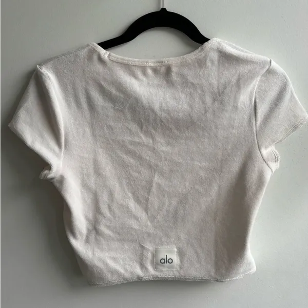 Alo Terry Beachside Short Sleeve Crop medium athleisure resort vacation chic - Image 4
