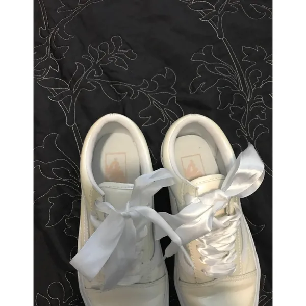 Vans old skool pearl white skater shoes - Image 2