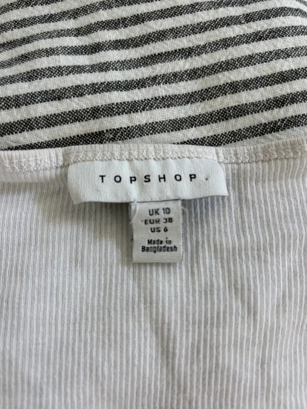 Topshop White Ribbed Crop Top - Image 2