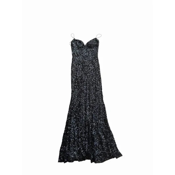 $498 Sherri Hill Black Sequin Mermaid Formal Gown Dress 4 Sweetheart Prom Hoco - Image 9