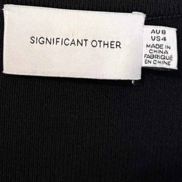 Revolve Significant Other Black Knit Long Sleeve Mini Dress Size 4 - Image 3