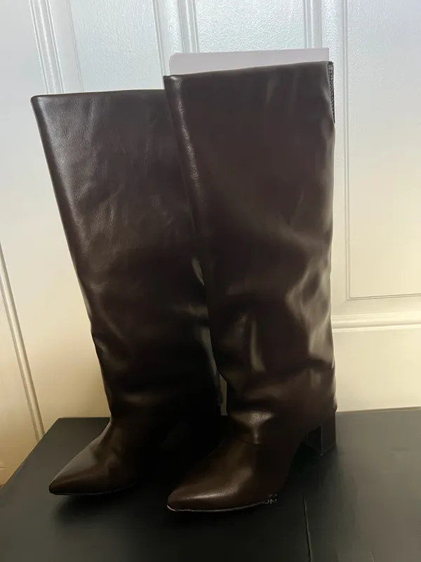 Michael by Michael Shannon Reese Wide Calf Tall Dress Boots in chocolate brown Sz 6.5 - Image 2