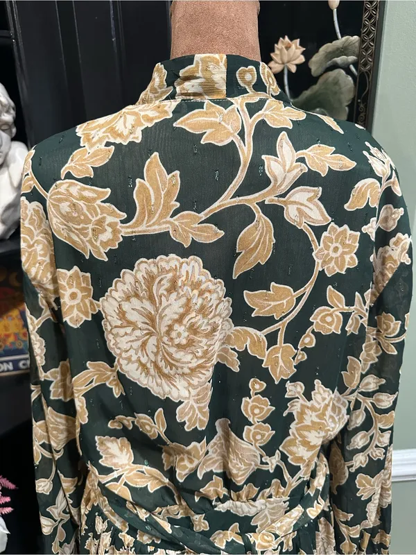 Dress Forum Floral Baroque V‑Neck Maxi Dress – Size Large (NWT) - Image 9
