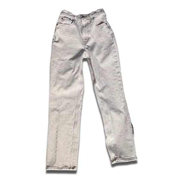 Abercrombie 90s Straight Ultra High Rise Curve‎ Love Jeans Light Beige 24 Waist - Image 2